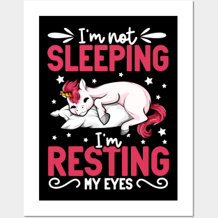 Unicorn - I'm not sleeping I'm resting my eyes Posters and Art